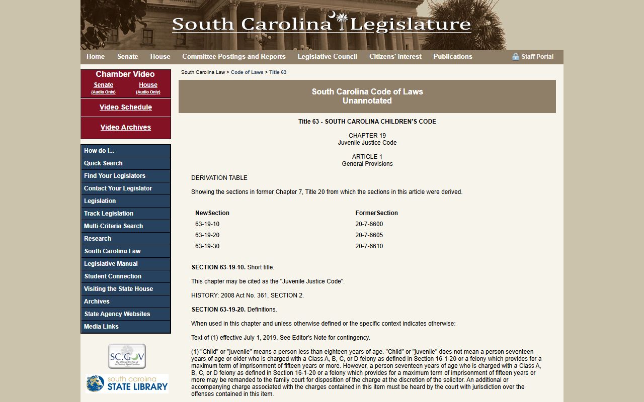Beaufort County arrest records and court charges juvenile justice code
