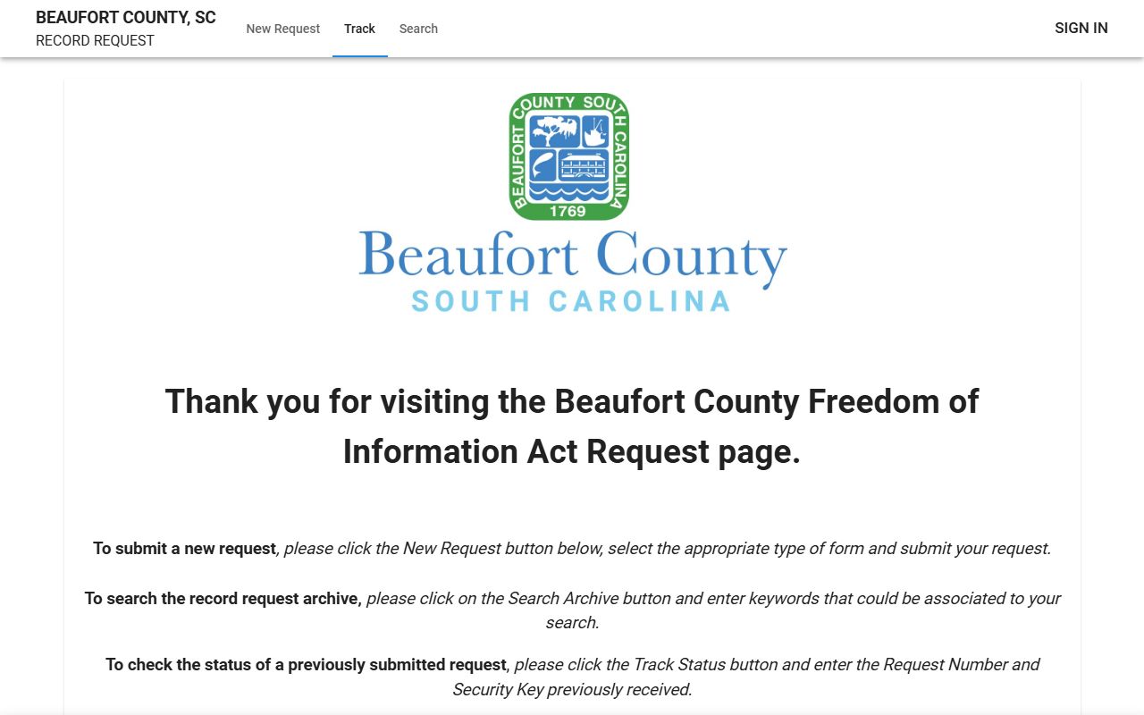 Beaufort County court records JustFOIA portal
