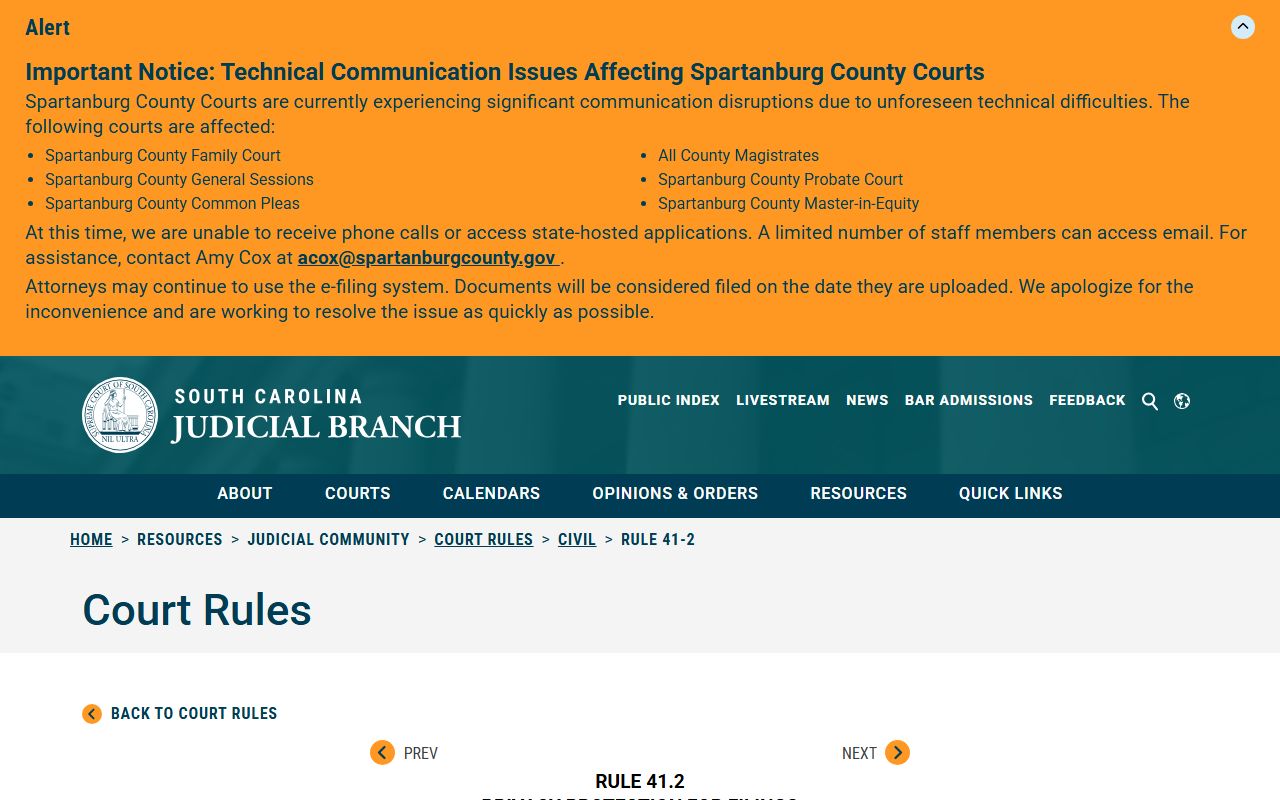 Beaufort County court records South Carolina Rule 41.2 redaction rule
