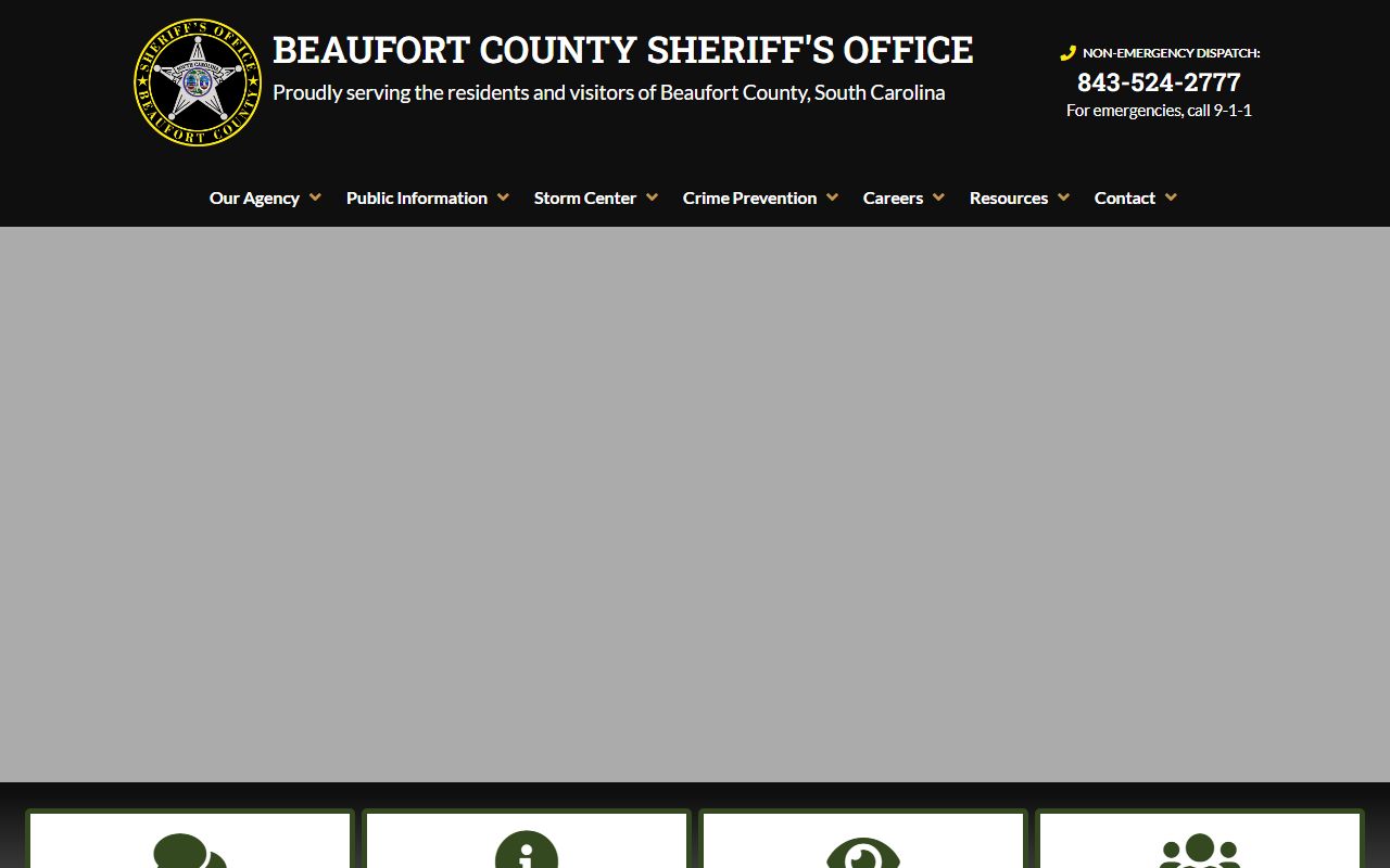 Beaufort County Sheriff's Office homepage for warrant and public safety records