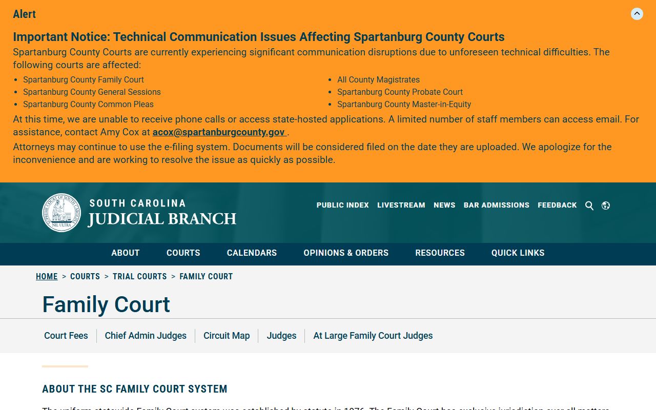 South Carolina Family Court overview for Beaufort County divorce records