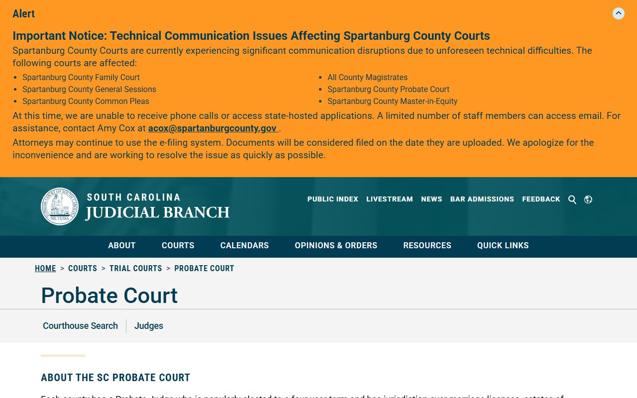South Carolina Probate Court overview for Beaufort County probate records