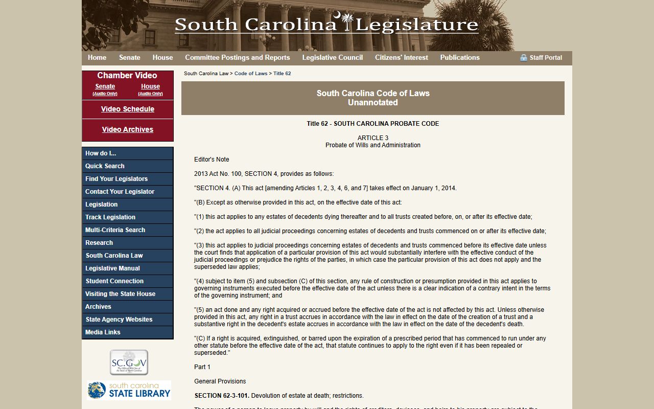 South Carolina Probate Code for Beaufort County probate records