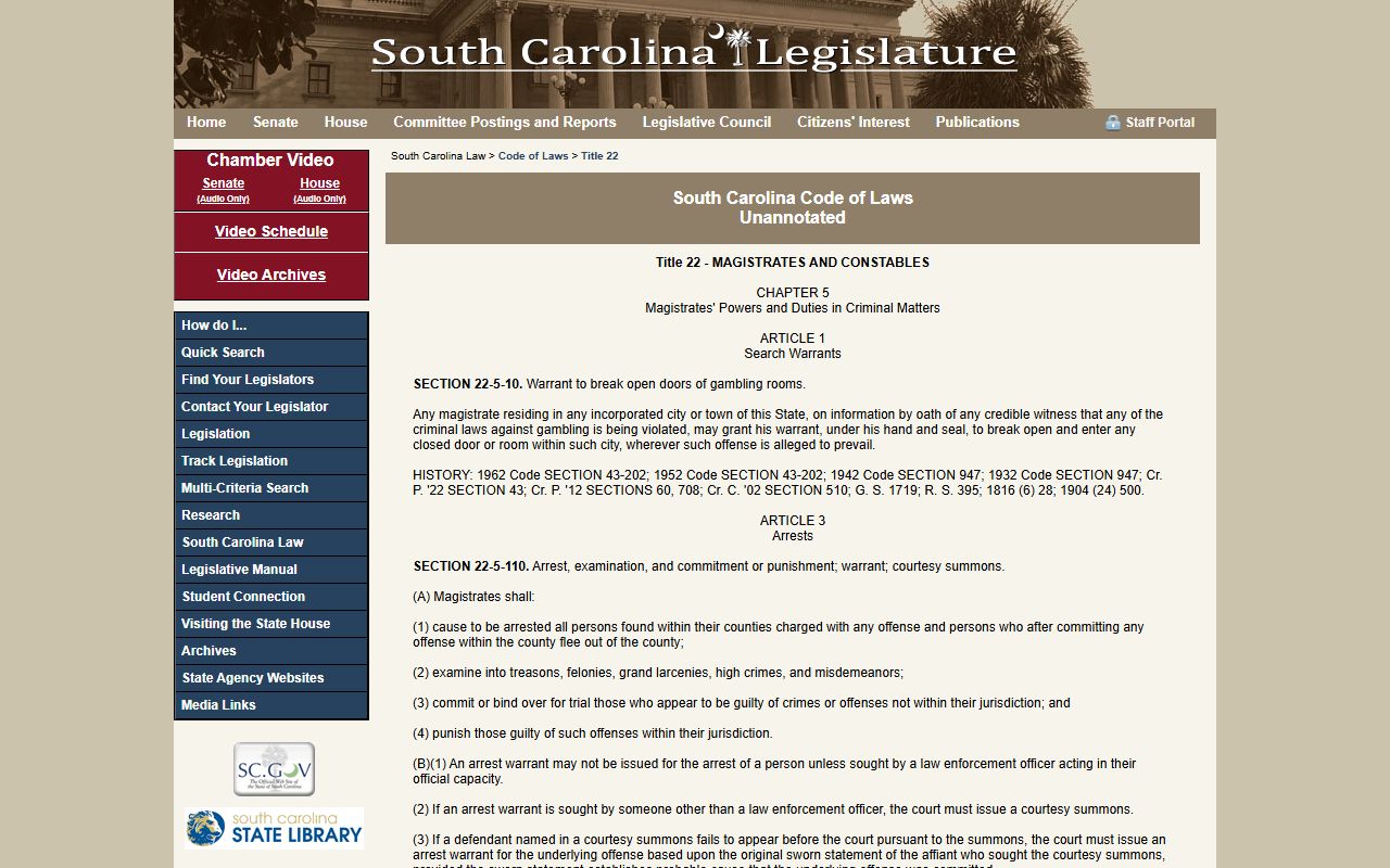 Beaufort County warrant records South Carolina magistrate criminal procedure